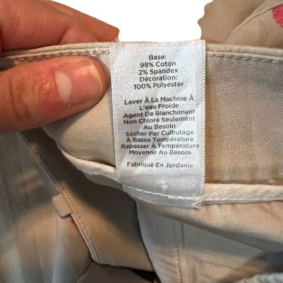 Talbots beige embroidered clam capris. Size 12 - Picture 6 of 8